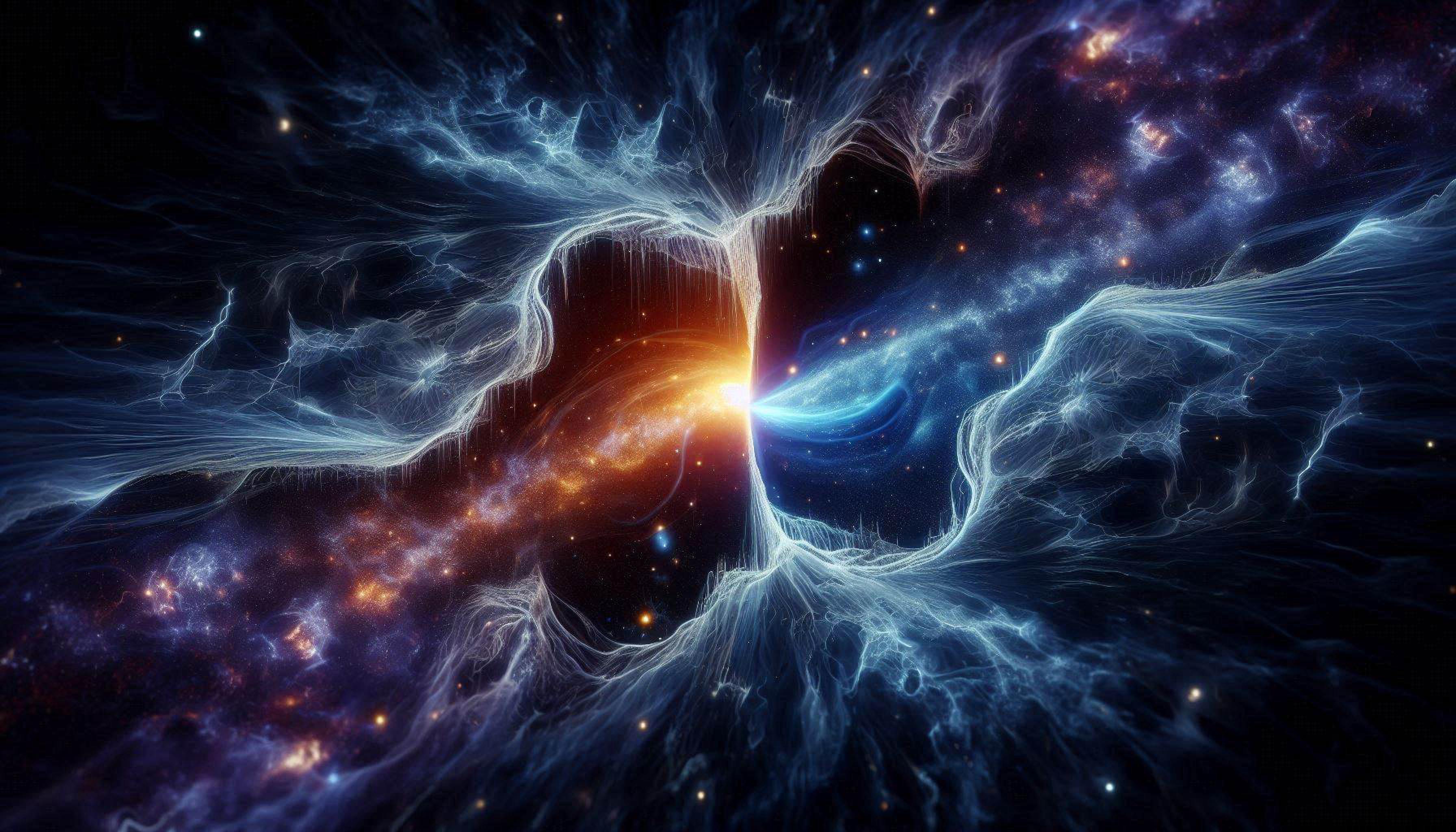 An artist's impression of teleportation through space.