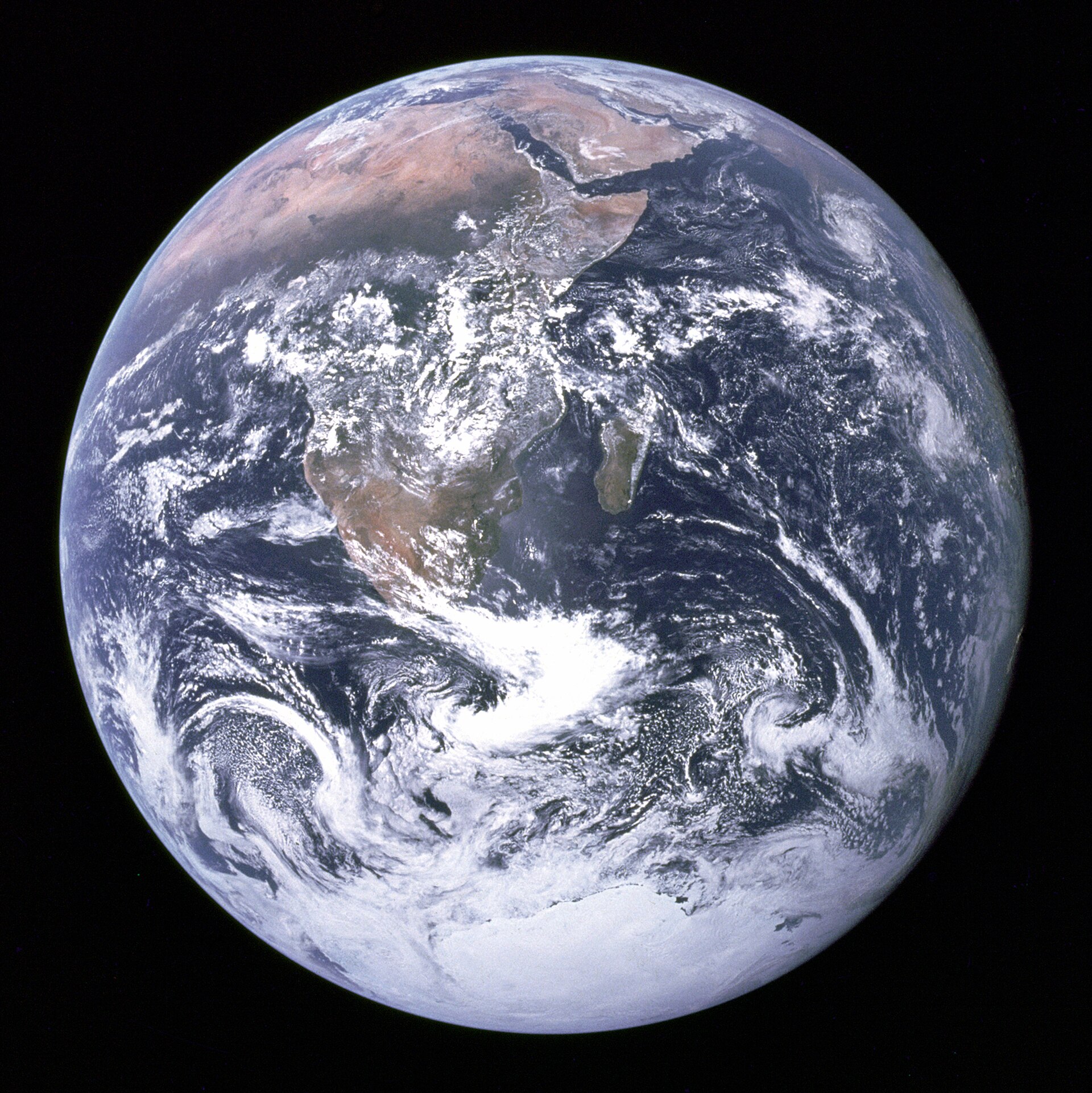 Earth from Apollo 17. From space it is clearly an ocean planet.