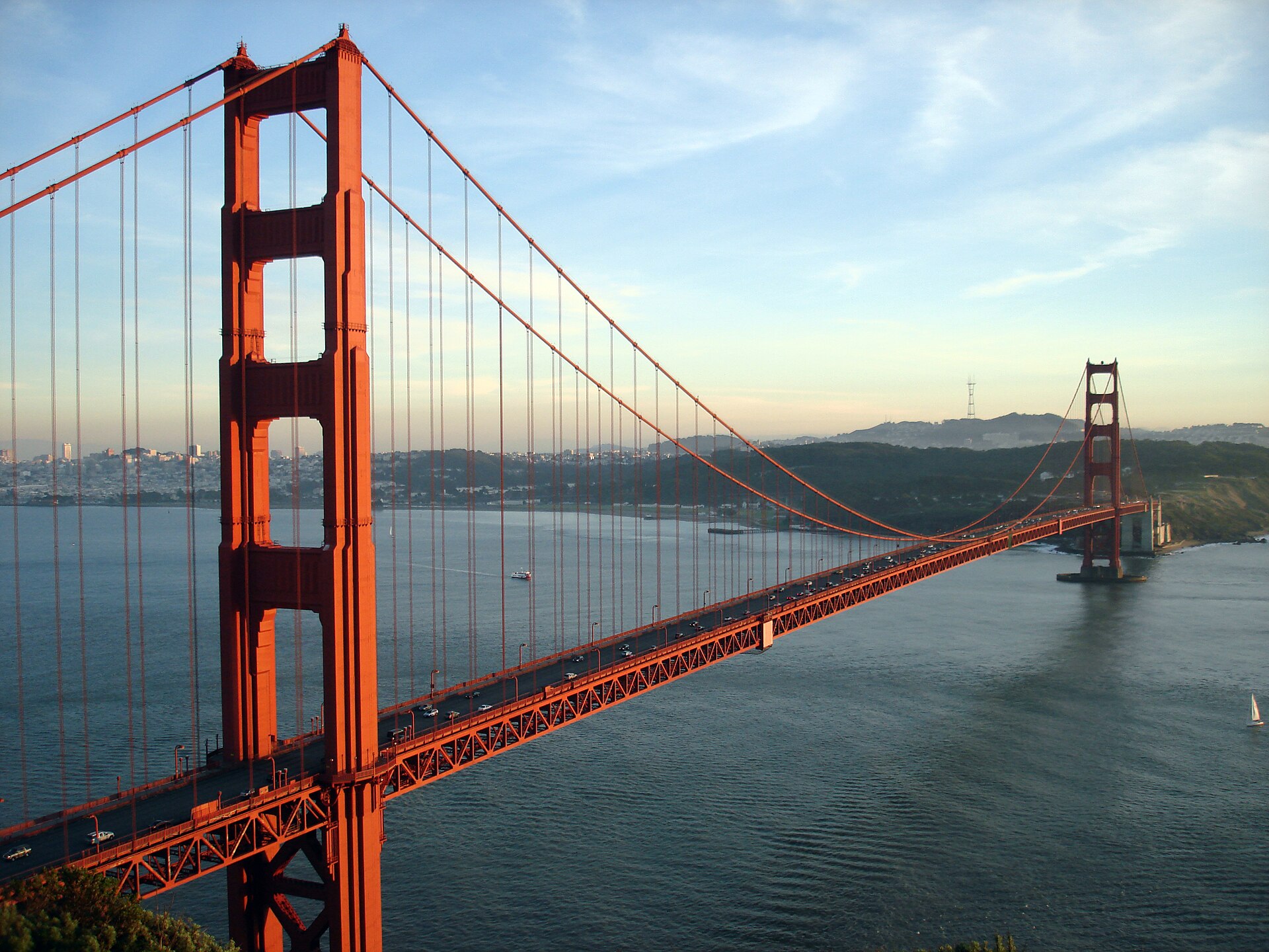 The Golden Gate Bridge, finished in 1937.