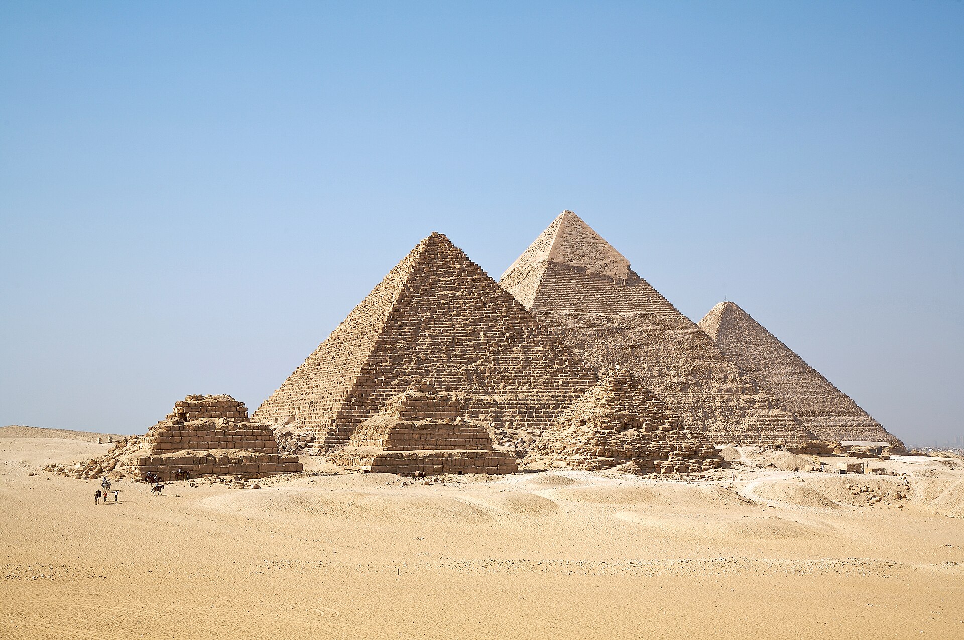 The pyramids of Giza, built around 4,500 years ago.